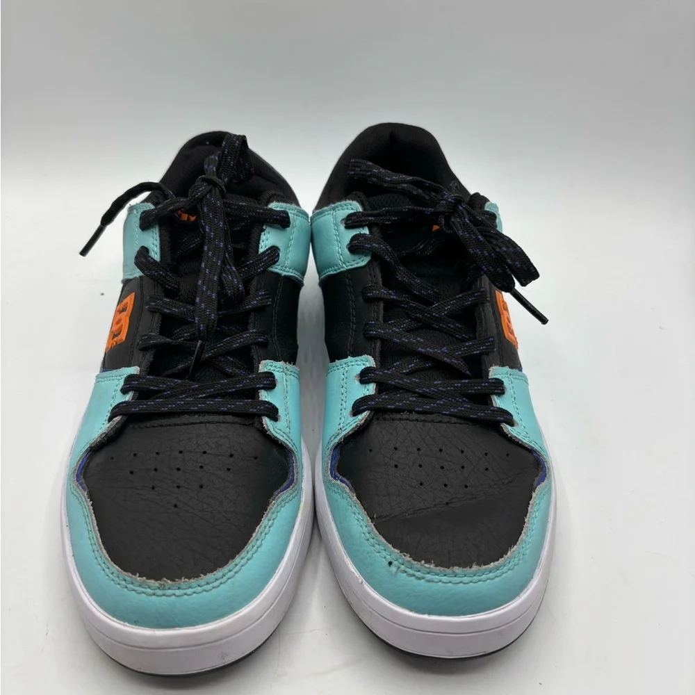 DC Men's Sneakers in Black, Aqua, and Orange